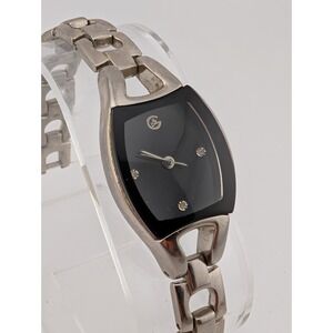 George Watch Women 20mm Case Black Dial‎ Silver 7" Band- New Battery